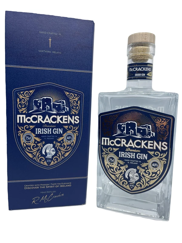 McCrackens - Multi Award Winning, Premium Irish Gin Gift Box, 40% ABV, 75cl