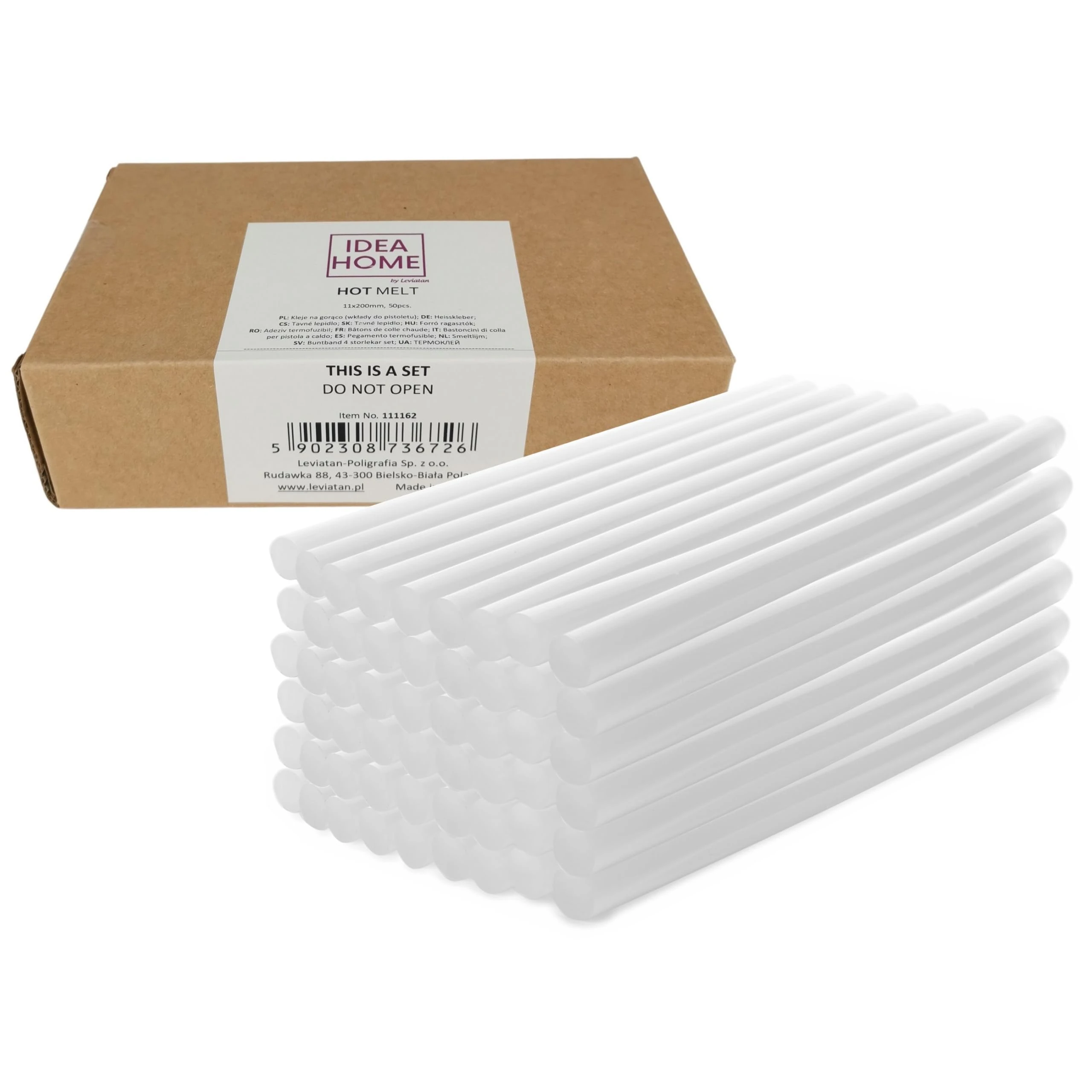 IDEA HOME Hot Glue Sticks 11mm x 200mm – 50 Pack Transparent – Universal Glue Gun Refills for DIY, Crafts & Hobbies – Fits Most Mini Glue Guns