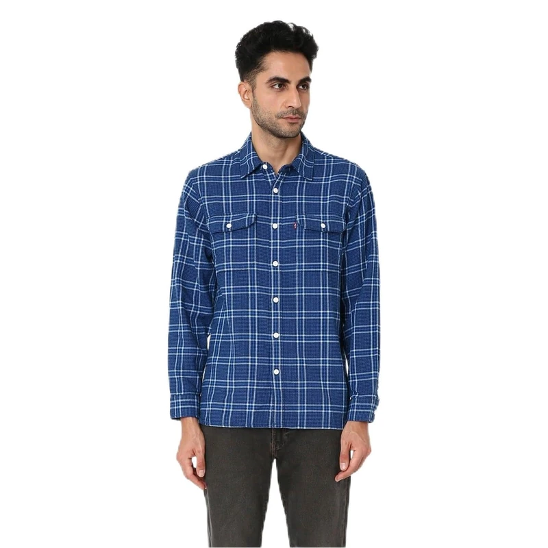 Levi's Men's Jackson Worker Gömlek Button Down Shirt, Blues (0239), XL