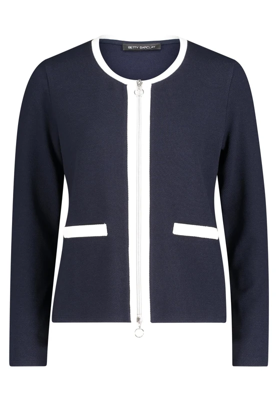 Betty Barclay Women's Shirt Jacket with Structure, Patch Dark Blue/Cream, 14 - Image 1