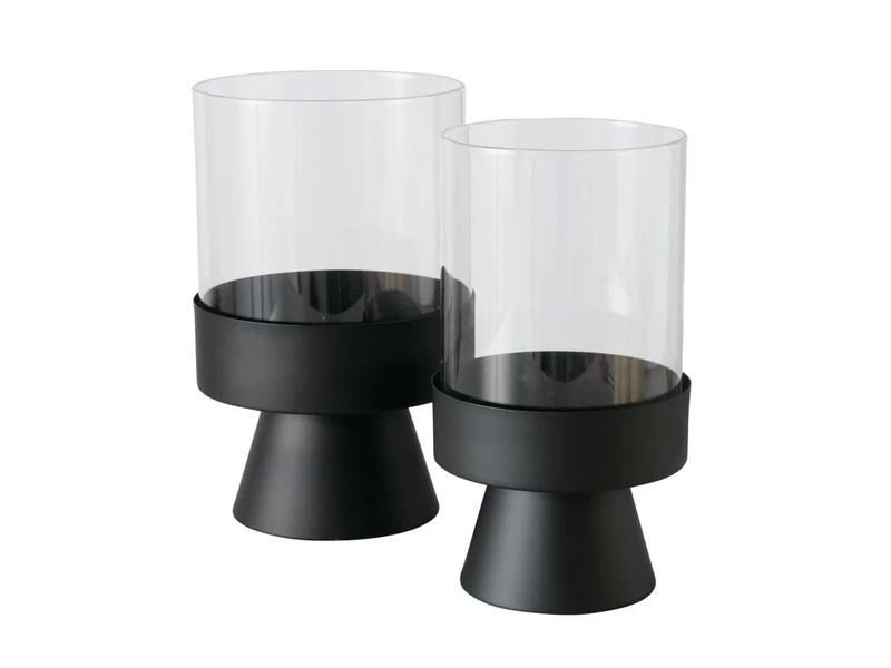 Boltze Pallas Lantern Black 28-29 cm 2-Piece