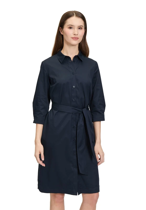 Betty Barclay Women's Button Down Shirt Blouse Dress, darkblue, 14