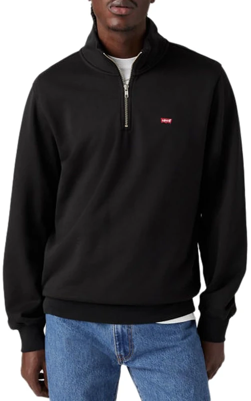 Levi's Men's Original Hm 1/4 Zip Sweatshirt, Mineral Black, XL