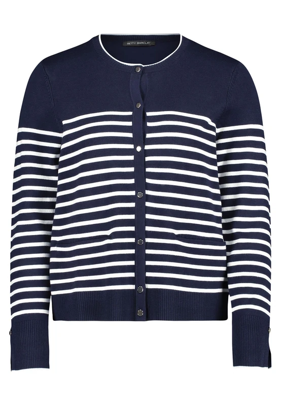 Betty Braclay Women's Cardigan, Patch Dark Blue/Cream, UK 20