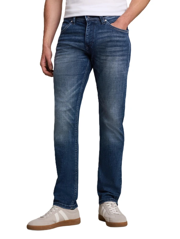 TOM TAILOR Men's TTJOSH Regular Slim Fit Jeans, 10120 - Used Dark Stone Blue Denim, 34 W/36 L
