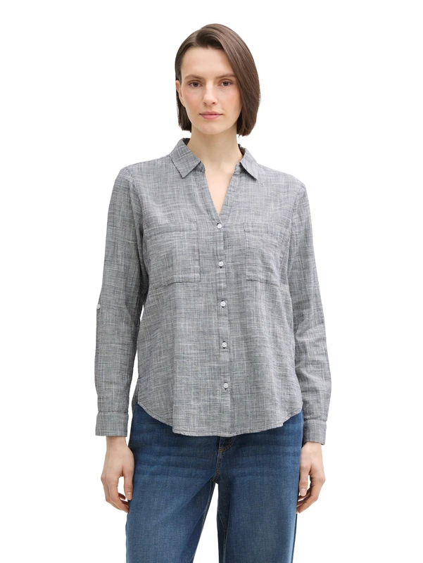 TOM TAILOR Women's Blouse, 37495 - Midnight Navy Blue, 20