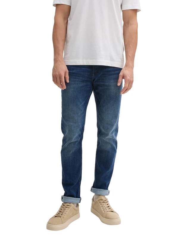 TOM TAILOR Men's 1044971 Josh Regular Slim Jeans, 10120 Used Dark Stone Blue Denim, 38W x 36L - Image 1