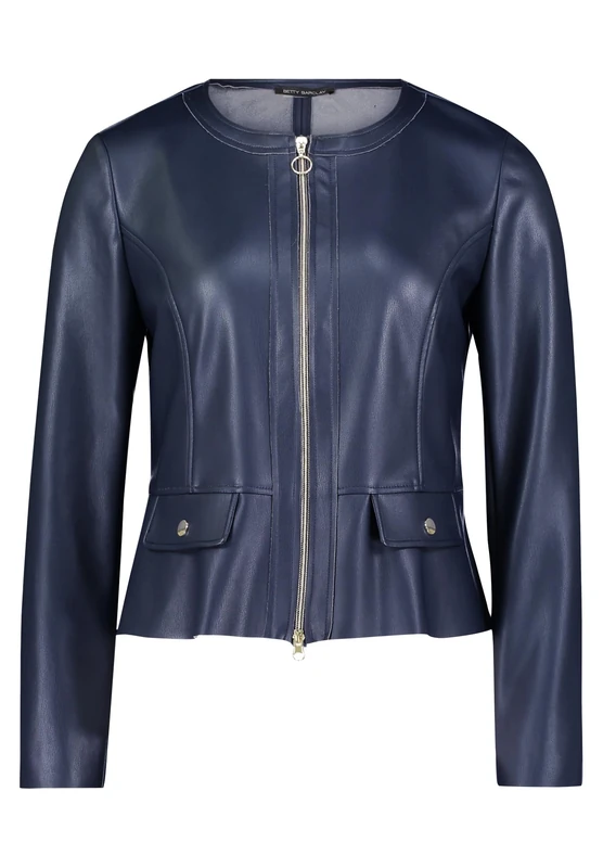 Betty Barclay Women's Short Blazer with Zip, darkblue, 18