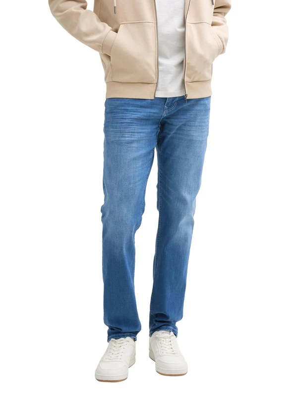 TOM TAILOR Denim Men's TTAEDAN Straight Fit Jeans, 10150 - Bright Blue Denim, 30 W/34 L
