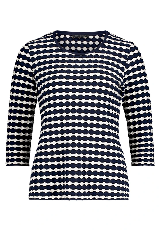 Betty Barclay Women's Shirt, Dark Blue/Cream, 10