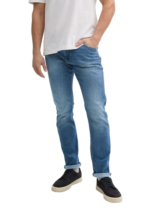 TOM TAILOR Men's Josh Regular Slim Jeans, 10119 - Used Mid Stone Blue Denim, 38 W/34 L