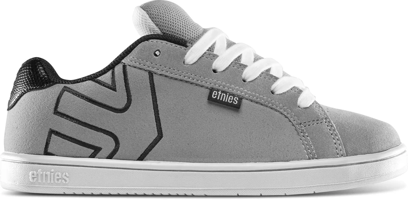 Etnies Kids' Fader Skate Shoe, Light Grey/Black, 4.5 UK