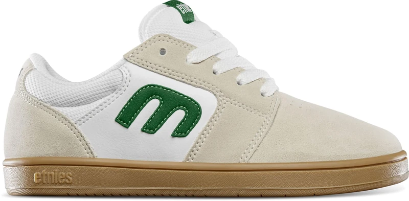 Etnies KIDS CRESTA Skate Shoe, WHITE/GREEN/GUM, 1.5 UK