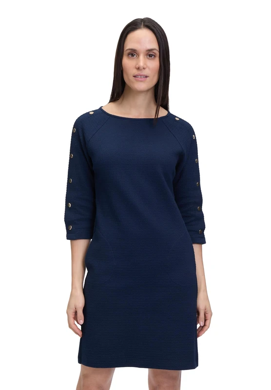 Betty Barclay Women's Casual Dress with Buttons, Blue, 12