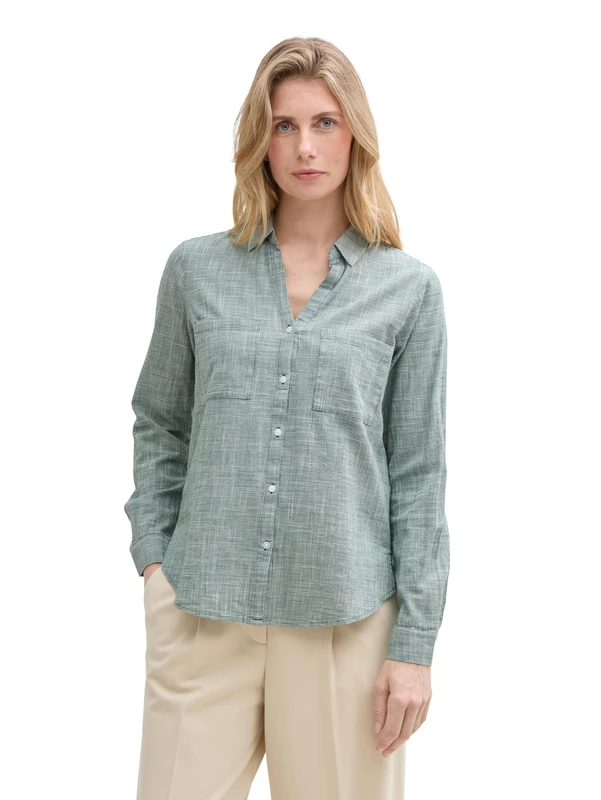 TOM TAILOR Women's 1035247 Blouse, 30024-Explorer Green, 8