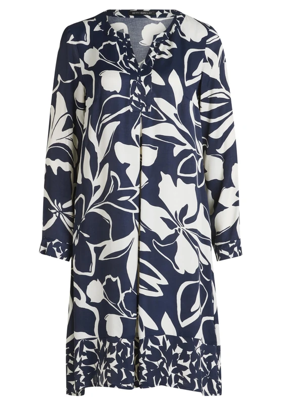 Betty Barclay Women's Dress, Dark Blue/Cream, 20
