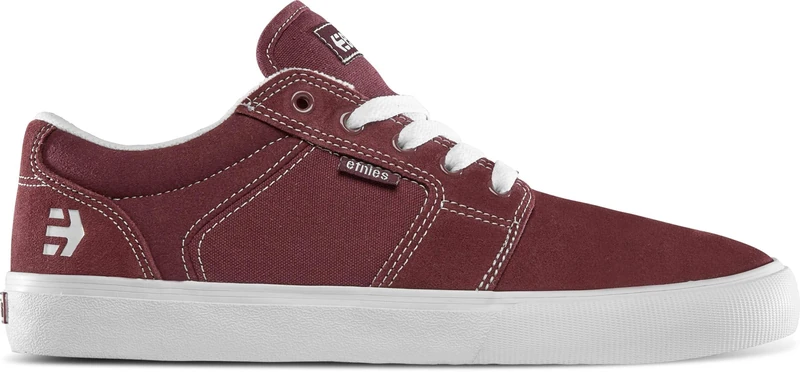 Etnies Barge LS – Classic Skate Look, Slim Vulcanized Silhoutte, Hefty Armored Collar, Reinforced Vulc, Cushioned Fit, Everyday Sneakers Maroon