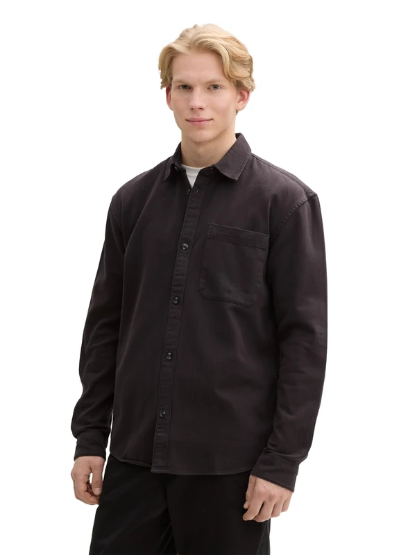 TOM TAILOR Denim Men's 1045179 Shirt, 29476-Coal Grey, XXL