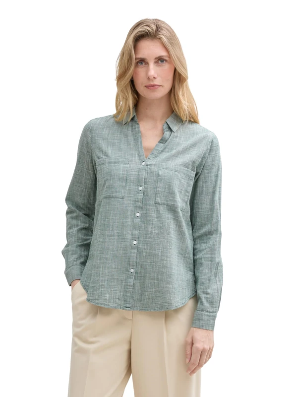 TOM TAILOR Women's 1035247 Blouse, 30024-Explorer Green, 6