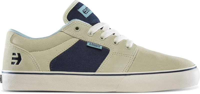 Etnies Barge LS – Classic Skate Look, Slim Vulcanized Silhoutte, Hefty Armored Collar, Reinforced Vulc, Cushioned Fit, Everyday Sneakers Tan Navy