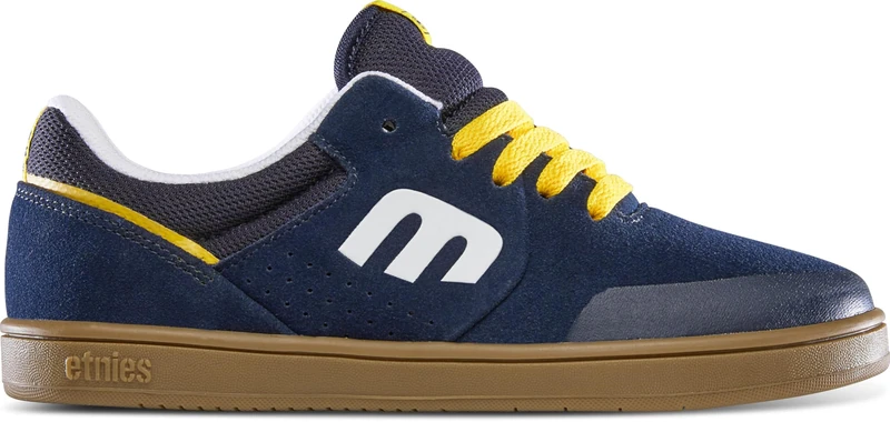 Etnies Kids Marana Skate Shoe, Navy/Gum/Yellow, 5 UK