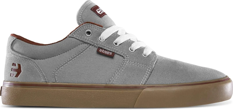 Etnies Barge LS – Classic Skate Look, Slim Vulcanized Silhoutte, Hefty Armored Collar, Reinforced Vulc, Cushioned Fit, Everyday Sneakers