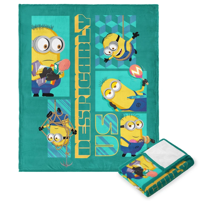 Northwest Despicable Me 4 Cloud Throw Blanket, Super Soft Plush Blanket, 50 x 60 inches, Minion Bonanza - Image 1