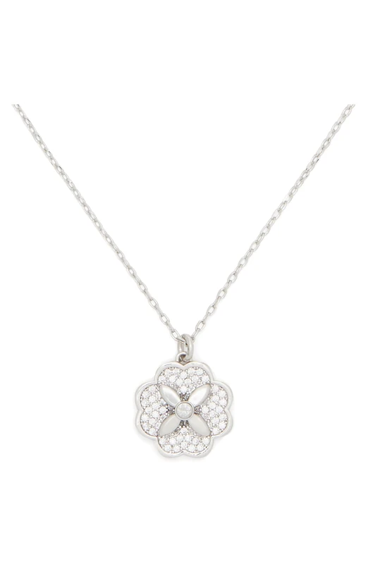Kate Spade New York Heritage Bloom Mini Pendant, Clear/Silver