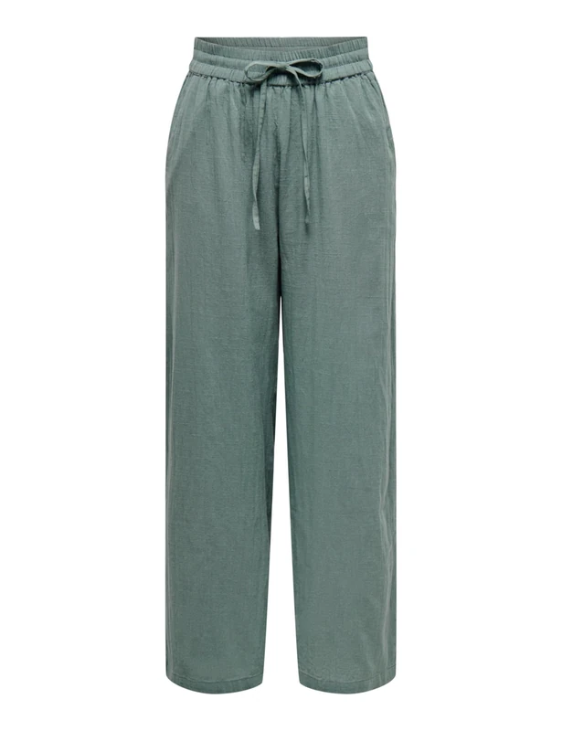 ONLY Onltizana Cotton Loose Pants WVN Noos, Balsam Green, L - Image 1