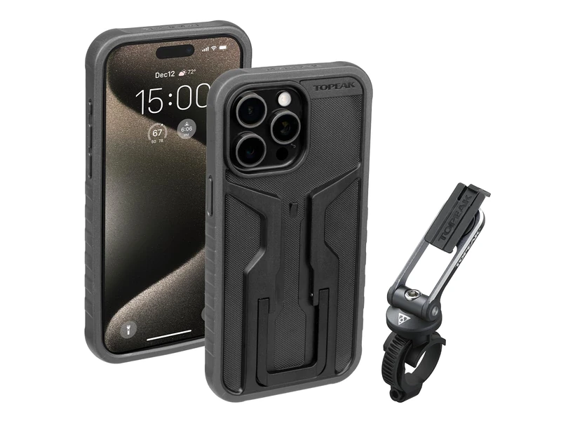 Topeak RideCase with Mount for iPhone 15 Pro Max - Black/Gray - Image 1