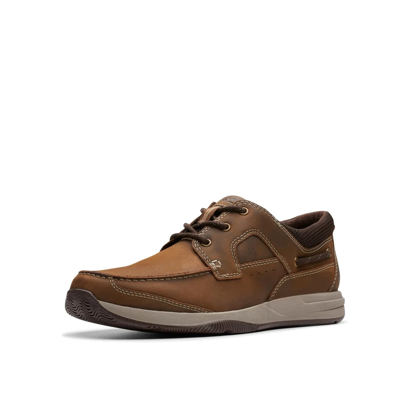 Clarks Men's Sailview Lace Boat Shoe, Beeswax Leather, 10.5
