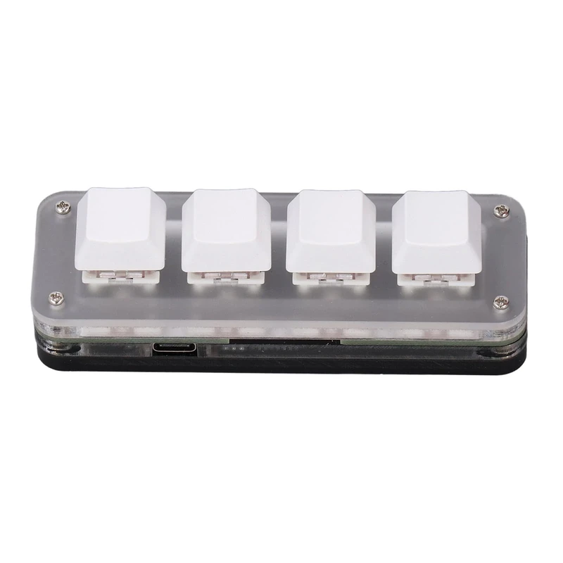 Eujgoov RGB Gaming Keyboard with 4 Mechanical Keys, Dustproof Red Switch, Industrial Controller & Mini 5V 1A USB for PC and Computer