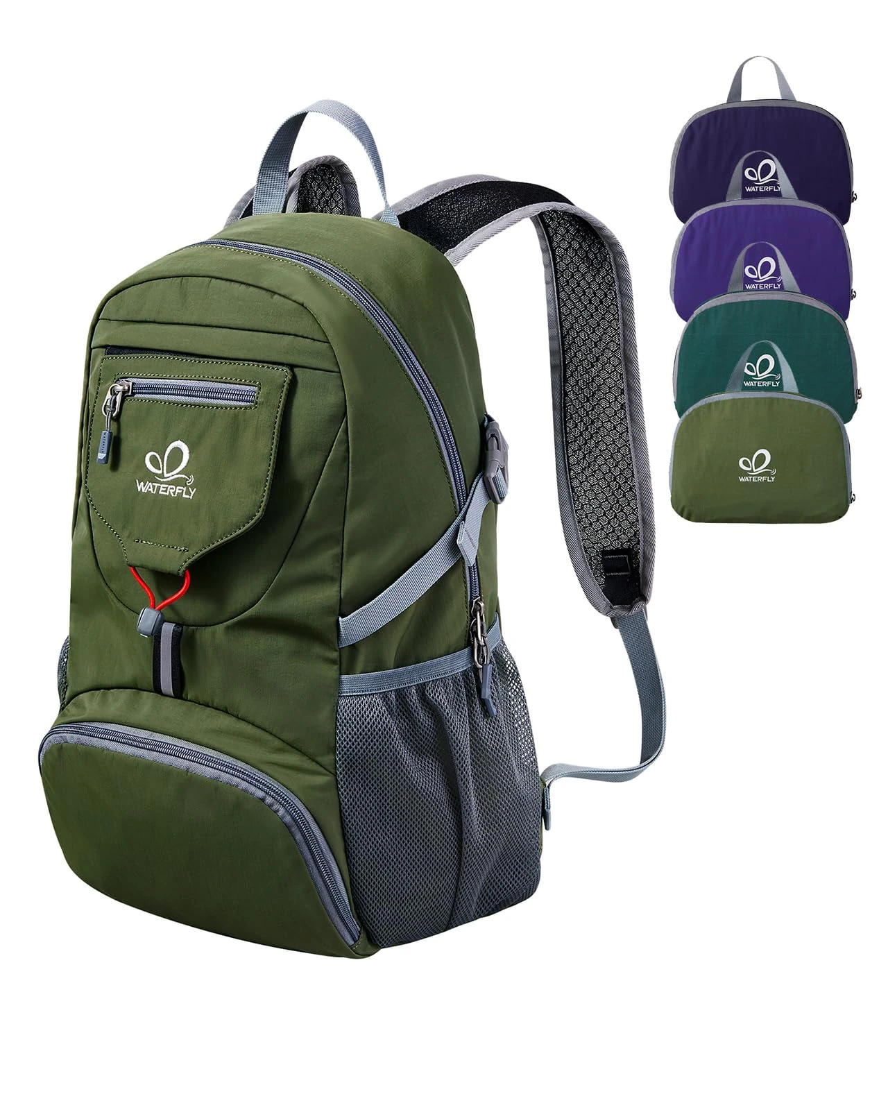 Waterfly Ultra Lightweight Foldable Backpack: 20L Packable Rucksack Daypack for Men Women Hiking Travelling Camping Sports Outdoor