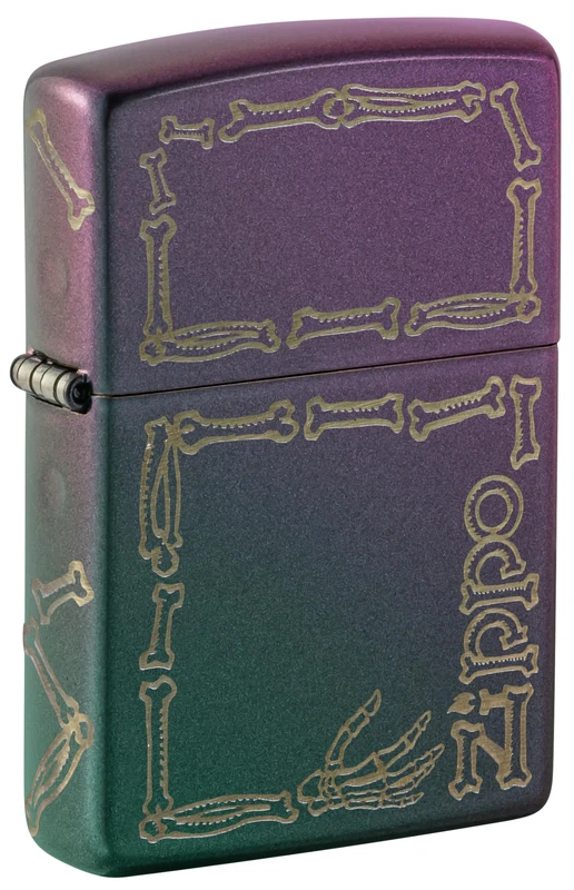 Zippo Skeleton Storm Lighter, Laser Engraving, Refillable, Windproof Design, Gift Box, Made in USA, Iridescent Color - Image 1