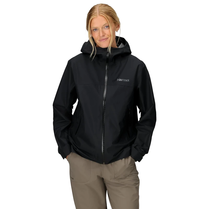 Marmot Women's Minimalist Pertex Jacket, Waterproof Pertex Jacket, Lightweight Rain Jacket, Windproof Raincoat, Breathable Windbreaker, Ideal for Running and Hiking, Black, S