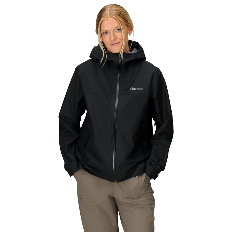 Marmot Women's Minimalist Pertex Jacket, Waterproof Pertex Jacket, Lightweight Rain Jacket, Windproof Raincoat, Breathable Windbreaker, Ideal for Running and Hiking, Black, XS
