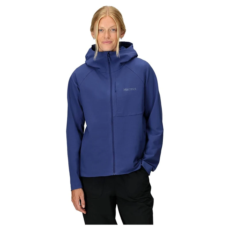 Marmot Women's Pinnacle DriClme Hoody, Warm Fleece Jacket, Full Zip Jacket, Breathable, Stretchy, Wind Resistant Body Warmer, packable, ideal for hiking, Twilight Blue, L