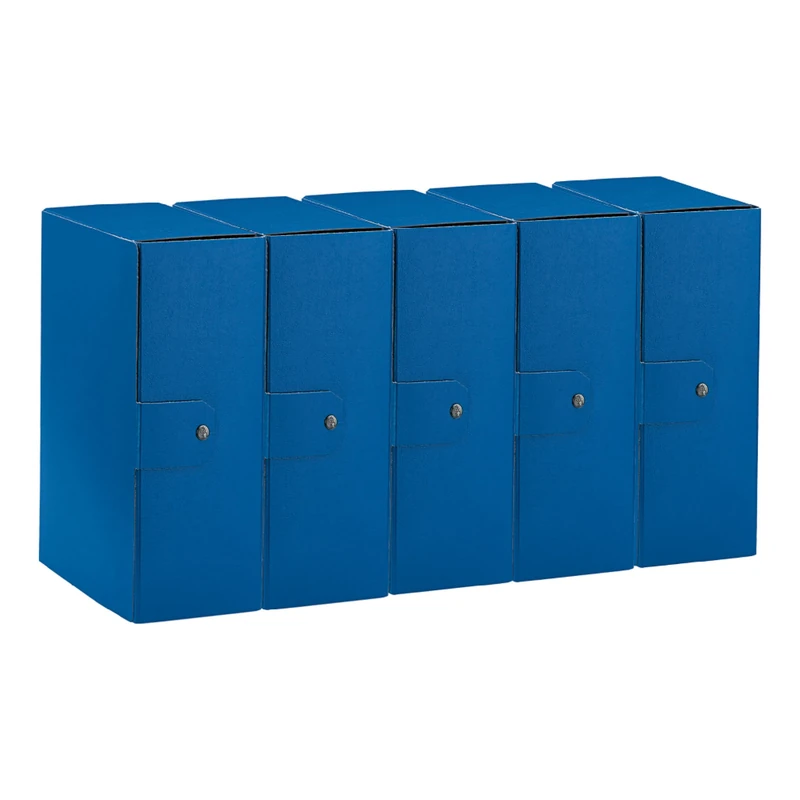 Esselte C32 EUROBOX 390332050 Project Folder for Filing, Button Closure, 25 x 35 cm, Spine 12 cm, Blue, Pack of 5