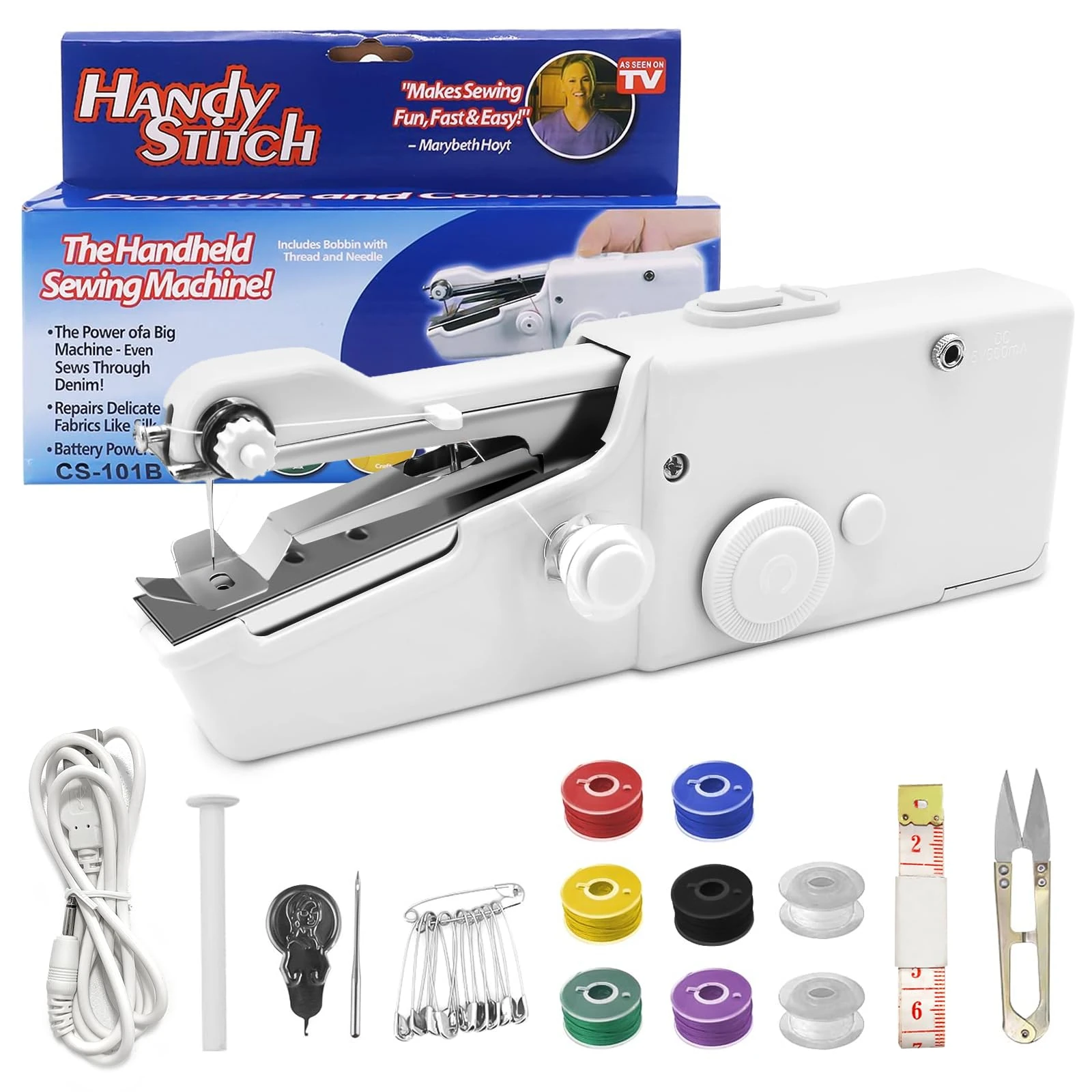 Hautllaif Portable Mini Sewing Machine for Beginners & Adults, DIY Clothing & Fabric, Embroidery & Magic Stitch