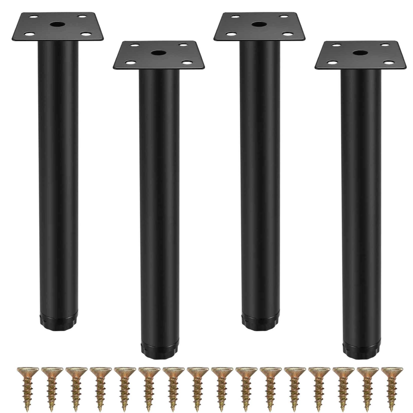 Fulushouxi 4 Pcs Furniture Legs, 7,87"/20cm Adjustable Furniture Support Feet, Metal Sofa Replacement Support Feet Legs for Sofa Table Chair Desk Kitchen Cupboard Cabinets Legs Feet