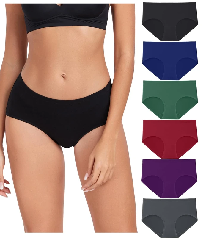 wirarpa Underwear Women Cotton Ladies Knickers Comfortable Pants for Women Full Coverage Briefs 6 Pack Multicolour Size X-Large
