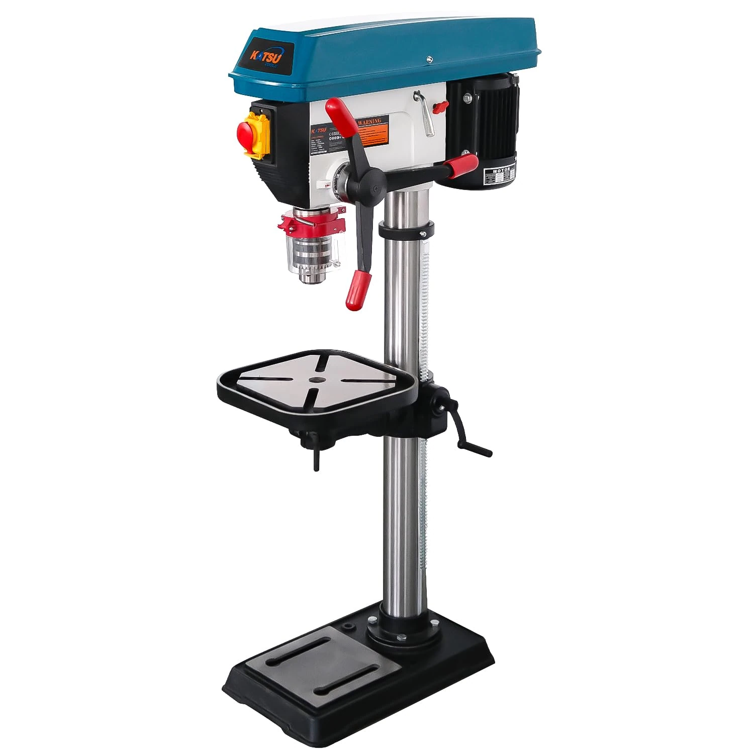 KATSU Tools Industrial Bench Pillar Drill Press 900W + 20mm Chuck + 12 Speeds Electronic Variable Speed Switch + 85mm Max Drilling Depth + Max 2380rpm + Height Adjustable Drill Table