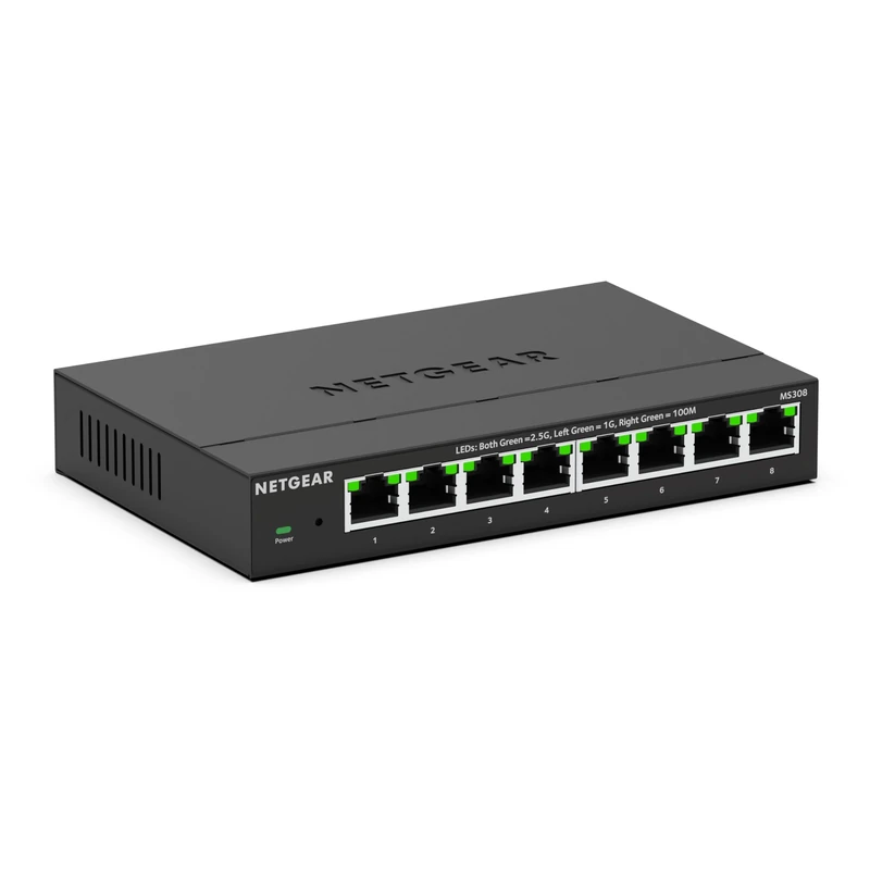 NETGEAR 8-Port Multi-Gigabit Ethernet Unmanaged Network Switch (MS308) - with 5 x 1G/2.5G, Desktop or Wall Mount, and Limited Lifetime Protection