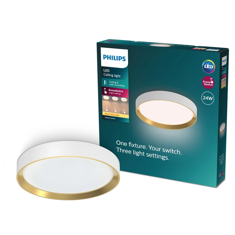 PHILIPS Hanno Ceiling SceneSwitch, Round, 24W, 2700Lm, 2700K, White, IP20