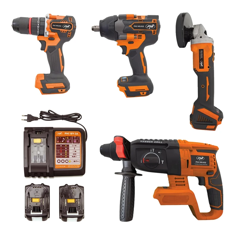 Electric Tool Set PNI WK450 with 18V 5.0Ah Batteries, Charger Included