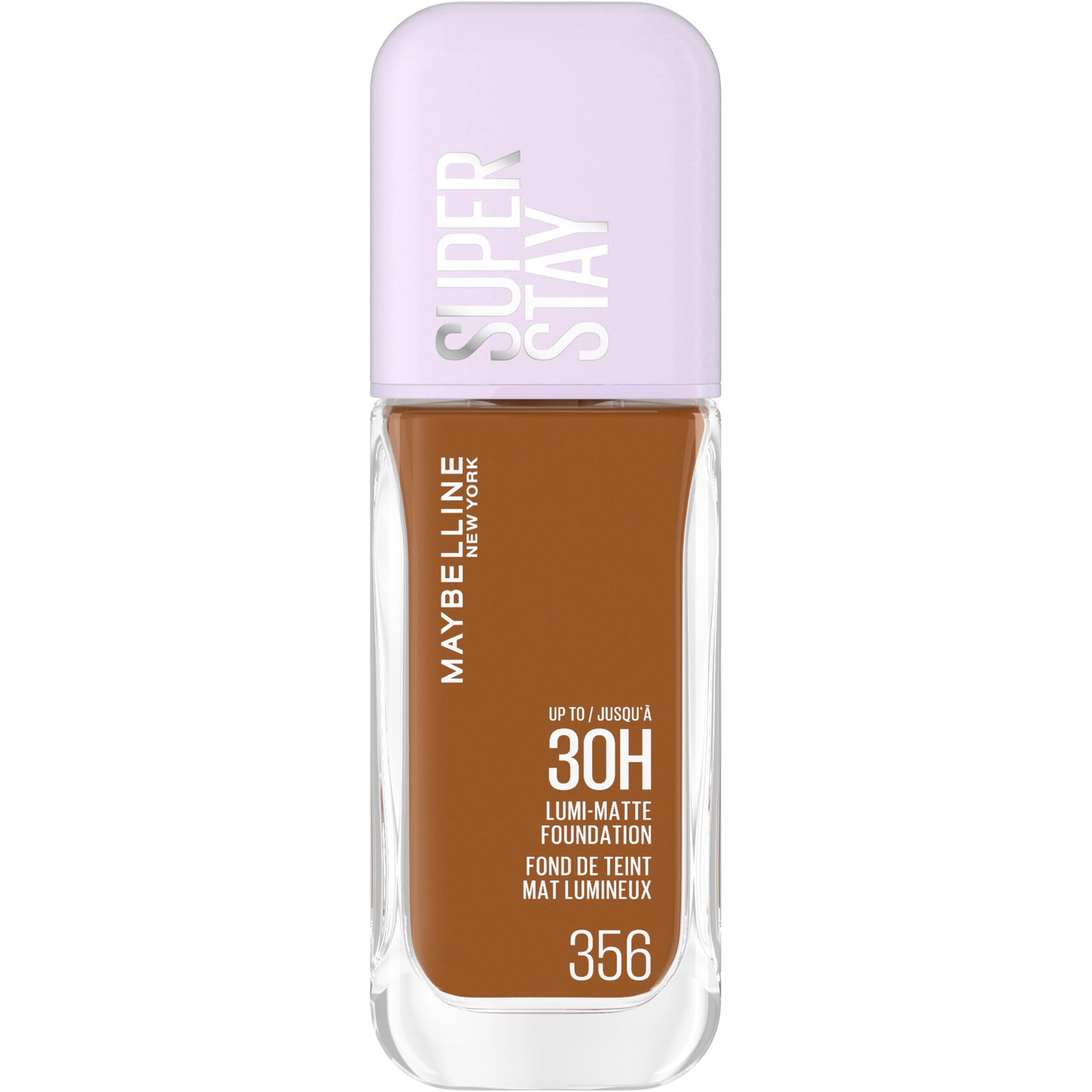 Maybelline New York Super Stay up to 30HR Lumi-Matte Foundation, Medium-Full Coverage, Vegan Formula*, Amino Acids, Niacinamide, Vitamin E, All Day Wear - Shade: 356
