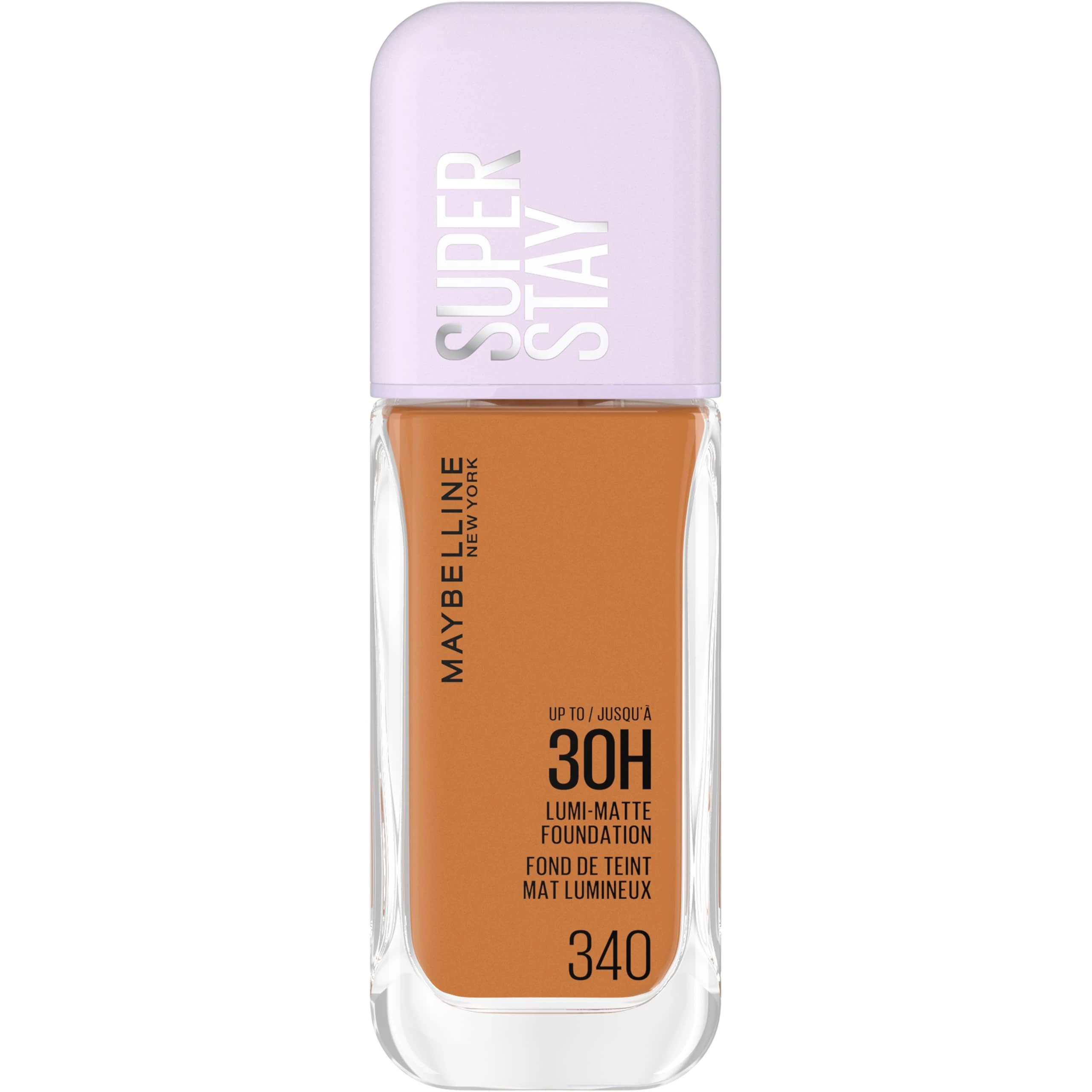 Maybelline New York Super Stay up to 30HR Lumi-Matte Foundation, Medium-Full Coverage, Vegan Formula*, Amino Acids, Niacinamide, Vitamin E, All Day Wear - Shade: 340