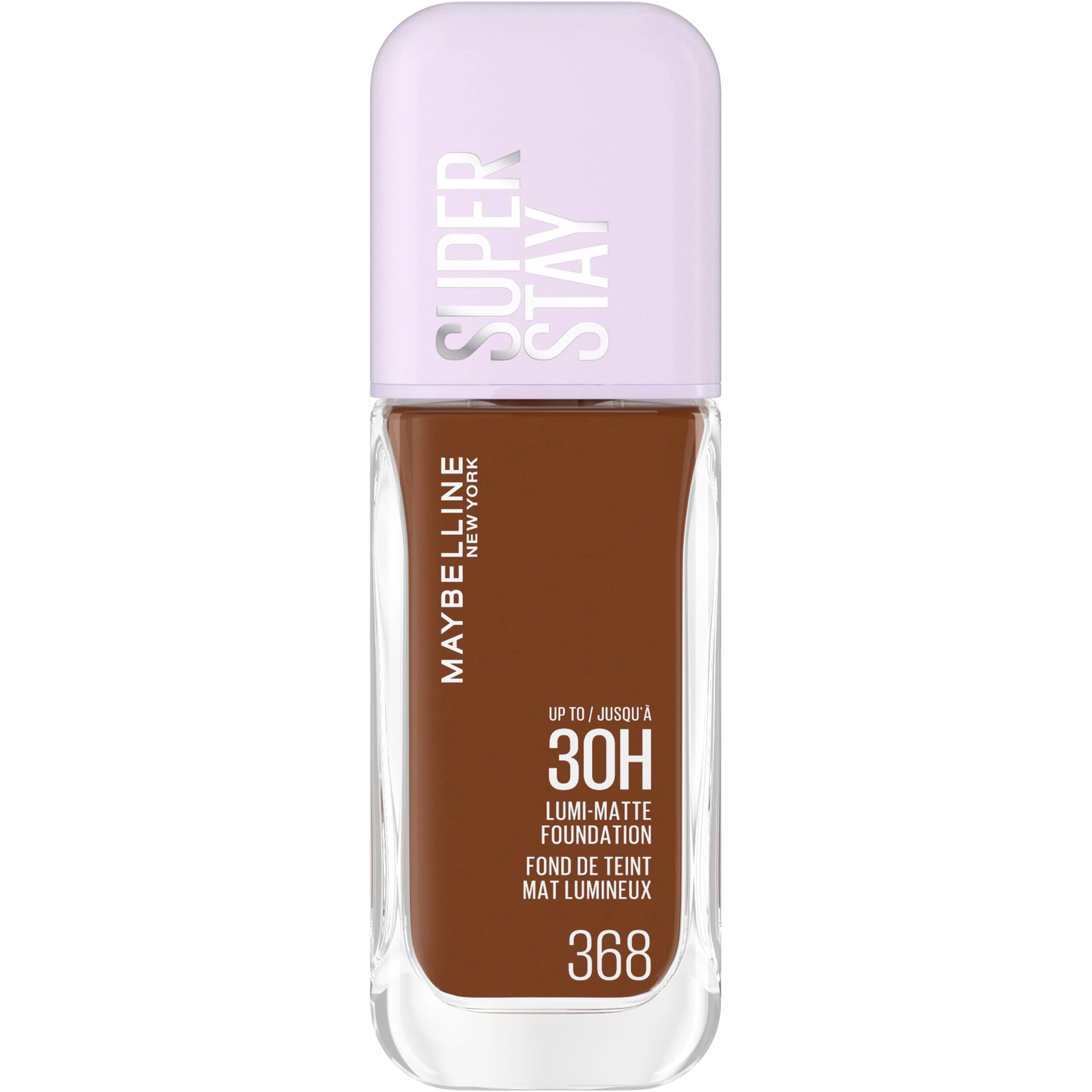 Maybelline New York Super Stay up to 30HR Lumi-Matte Foundation, Medium-Full Coverage, Vegan Formula*, Amino Acids, Niacinamide, Vitamin E, All Day Wear - Shade: 368