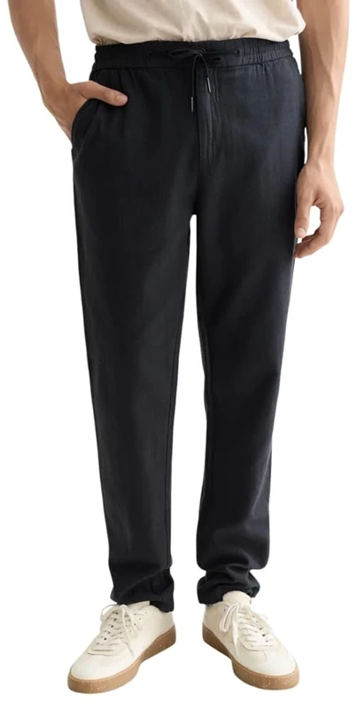 Scotch & Soda Core Warren Cotton/Linen Twill Jogger, Black 001, 38 W/34 L