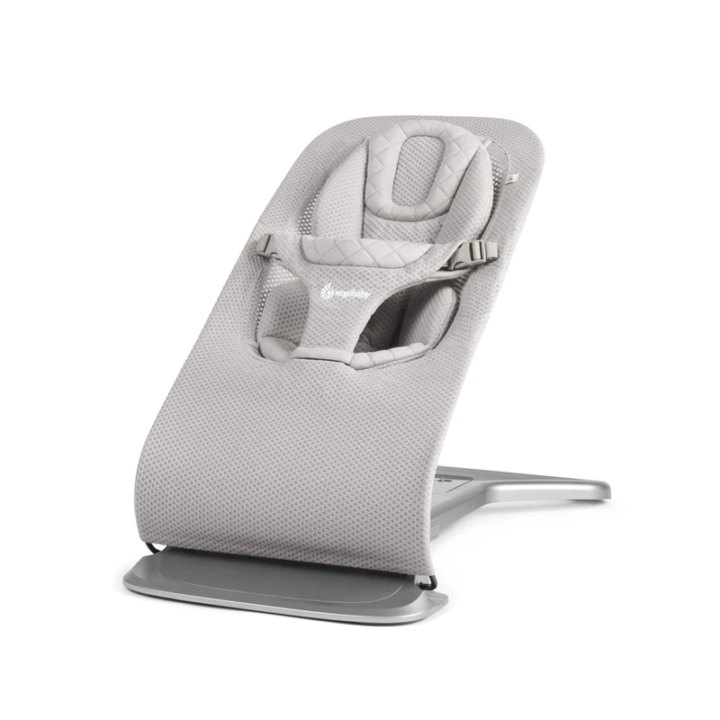 Ergobaby 3-in-1 Evolve Bouncer Mesh, Ergonomic Baby Bouncer for Newborns from Birth to Toddlers, Breathable Baby Swing with Newborn Insert (2.5 kg - 13.2 kg), Light Grey